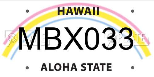 MBX033 Hawaii License Plate