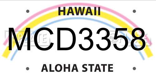 MCD3358 Hawaii License Plate