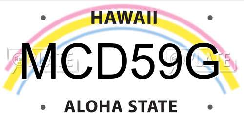 MCD59G Hawaii License Plate
