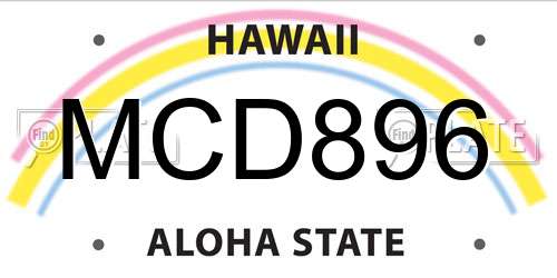 MCD896 Hawaii License Plate