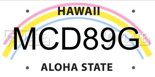 MCD89G Hawaii License Plate