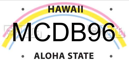 MCDB96 Hawaii License Plate