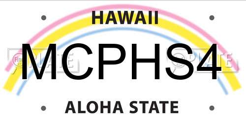 MCPHS4 Hawaii License Plate