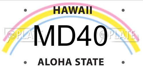 MD40 Hawaii License Plate