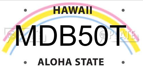 MDB50T Hawaii License Plate
