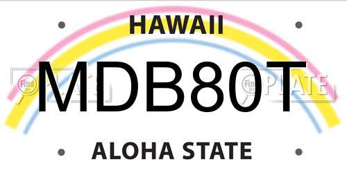 MDB80T Hawaii License Plate
