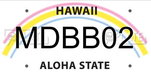 MDBB02 Hawaii License Plate