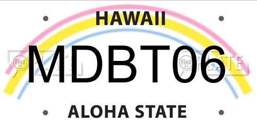 MDBT06 Hawaii License Plate