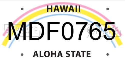 MDF0765 Hawaii License Plate