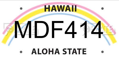 MDF414 Hawaii License Plate