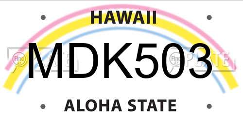 MDK503 Hawaii License Plate