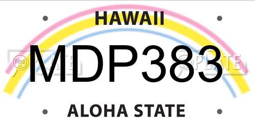 MDP383 Hawaii License Plate