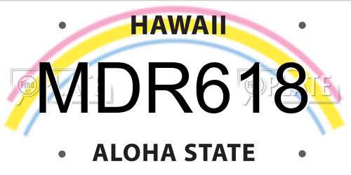 MDR618 Hawaii License Plate