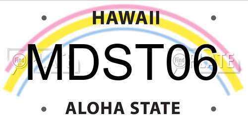 MDST06 Hawaii License Plate