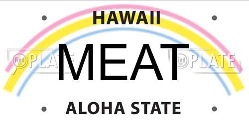 MEAT Hawaii License Plate