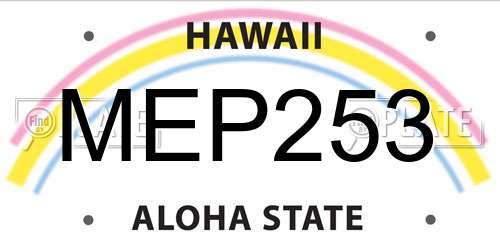 MEP253 Hawaii License Plate