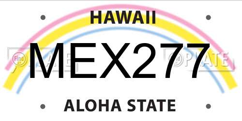MEX277 Hawaii License Plate