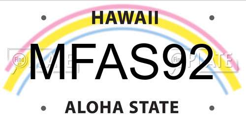 MFAS92 Hawaii License Plate