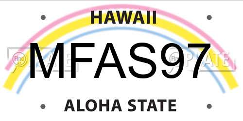 MFAS97 Hawaii License Plate