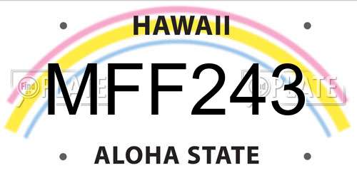 MFF243 Hawaii License Plate