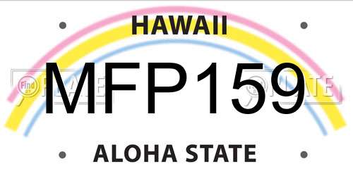 MFP159 Hawaii License Plate