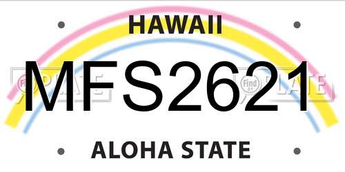 MFS2621 Hawaii License Plate
