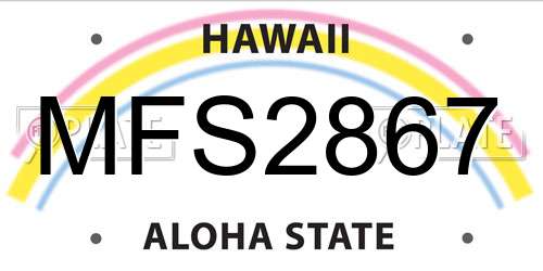 MFS2867 Hawaii License Plate