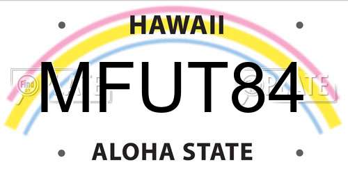 MFUT84 Hawaii License Plate