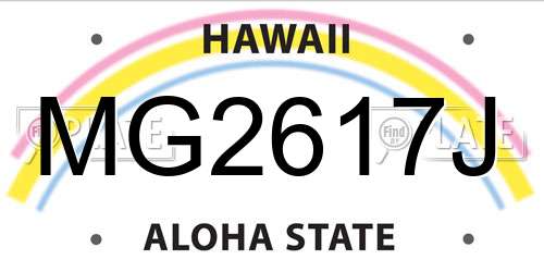 MG2617J Hawaii License Plate