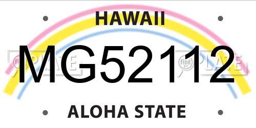 MG52112 Hawaii License Plate