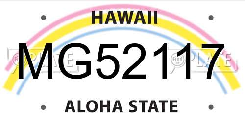 MG52117 Hawaii License Plate