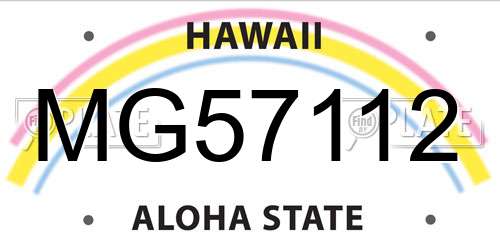 MG57112 Hawaii License Plate