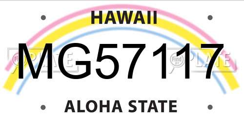 MG57117 Hawaii License Plate