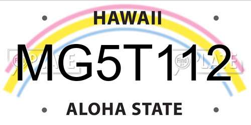 MG5T112 Hawaii License Plate
