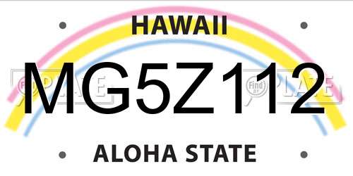 MG5Z112 Hawaii License Plate