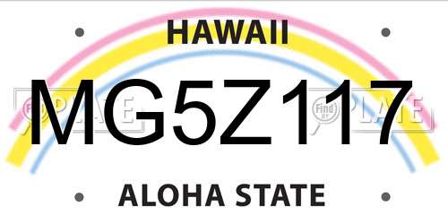 MG5Z117 Hawaii License Plate