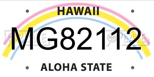 MG82112 Hawaii License Plate