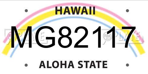 MG82117 Hawaii License Plate