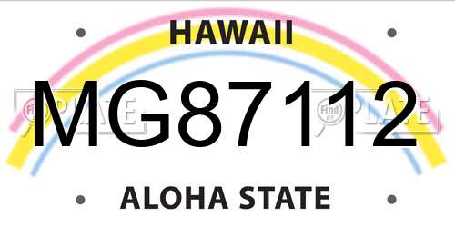 MG87112 Hawaii License Plate