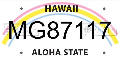 MG87117 Hawaii License Plate