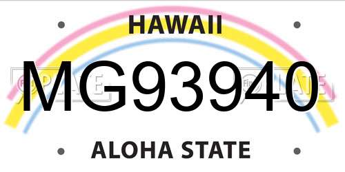 MG93940 Hawaii License Plate