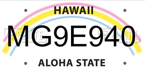 MG9E940 Hawaii License Plate