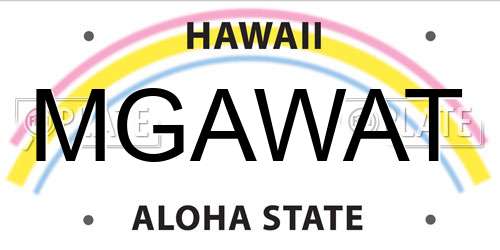 MGAWAT Hawaii License Plate