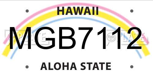 MGB7112 Hawaii License Plate