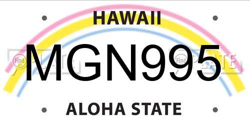 MGN995 Hawaii License Plate