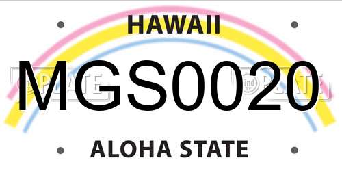 MGS0020 Hawaii License Plate