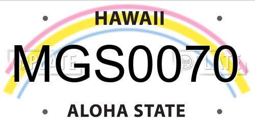MGS0070 Hawaii License Plate