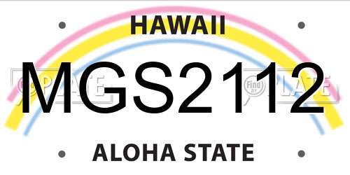 MGS2112 Hawaii License Plate