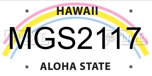 MGS2117 Hawaii License Plate