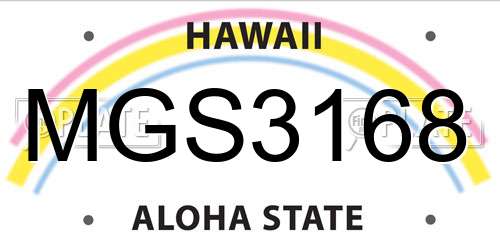 MGS3168 Hawaii License Plate